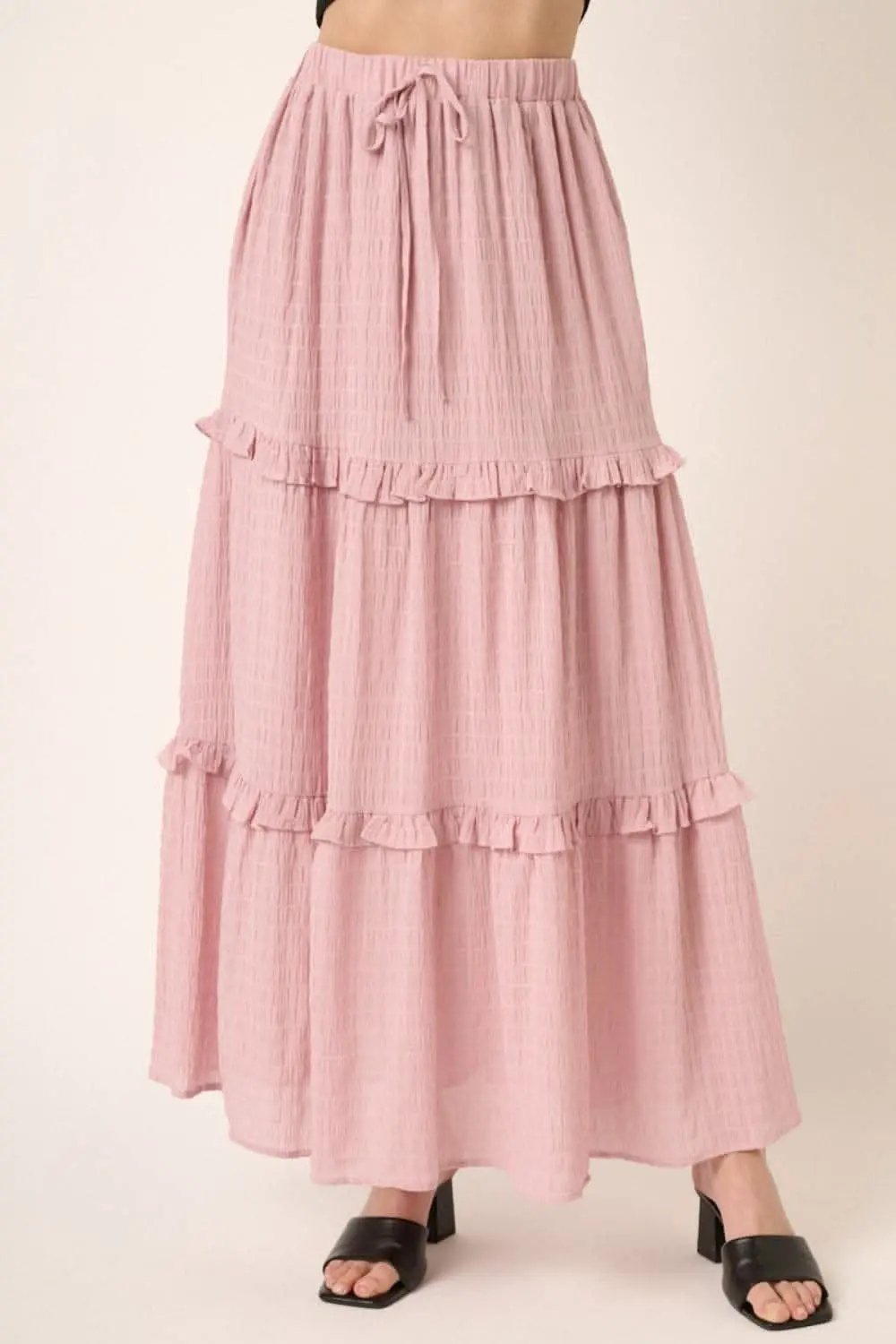 Mittoshop Drawstring High Waist Frill Skirt - Love Salve